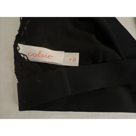 Colsie Sz Medium Black Bra Pullover Racerback No Padding Wireless - Picture 7 of 8